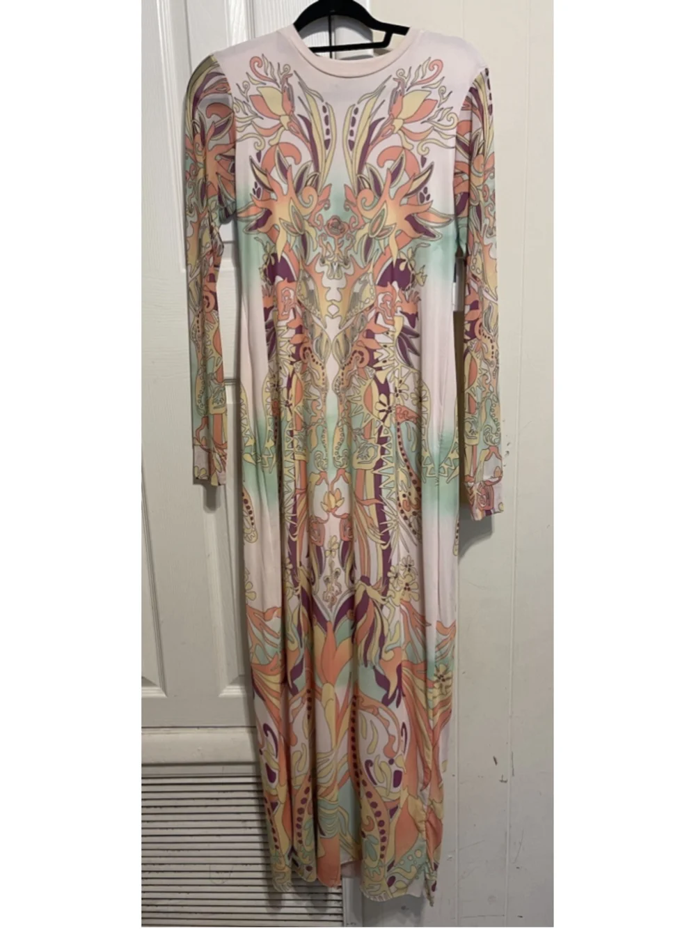 Revolve Affrm Siri Long Sleeve Mesh Pastel Swirl Dress XL